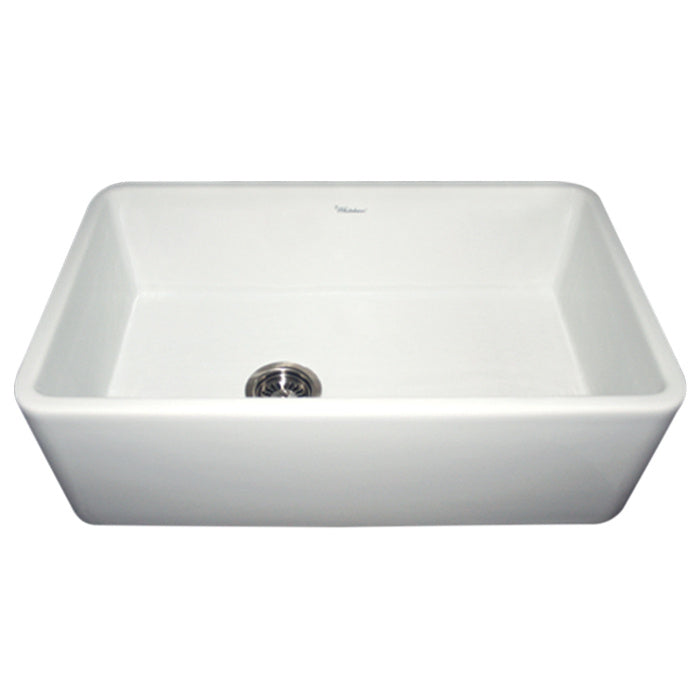 Whitehaus Farmhouse Fireclay Duet Series Reversible Sink with Smooth Front Apron