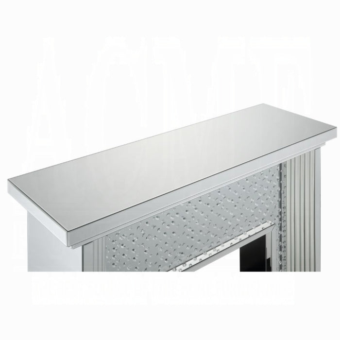 ACME Mirrored & Faux Crystals Nysa Fireplace