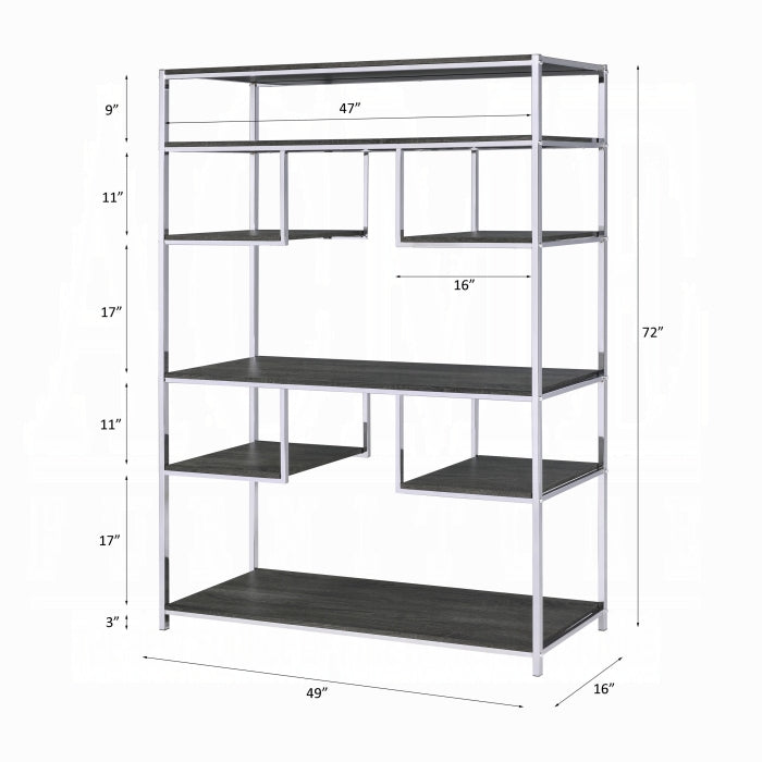 ACME Gray Oak Vonara Bookshelf