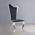 ACME  Black Fabric & Stainless Steel Cyrene Side Chair (Set-2)