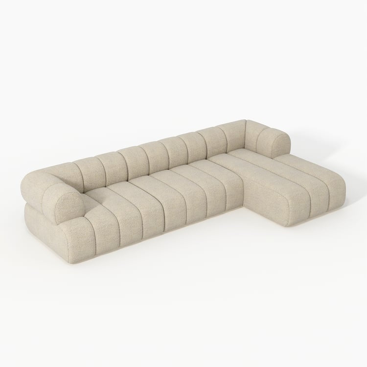 Nimbus 118" 3-Piece Channel Chenille Oatmeal Sectional Sofa with Chaise