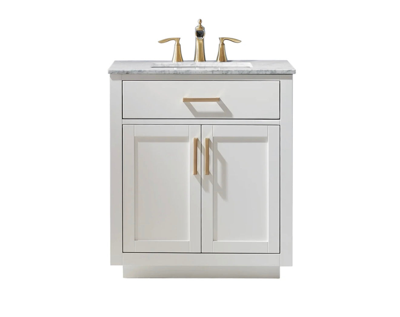 Altair Ivy 30" Single Bathroom Vanity Set and Carrara Marble Countertop