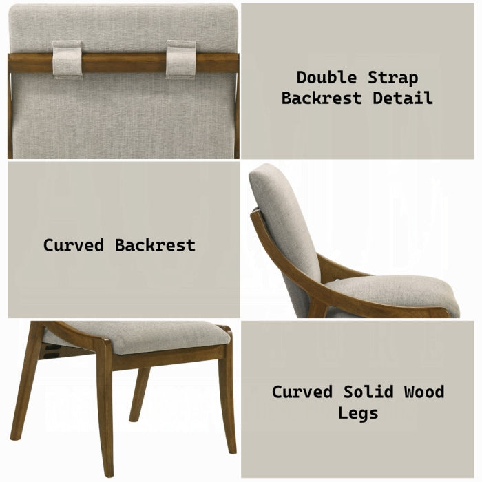 ACME Gray Chenille & Vintage Oak Danzel Side Chair (Set-2)