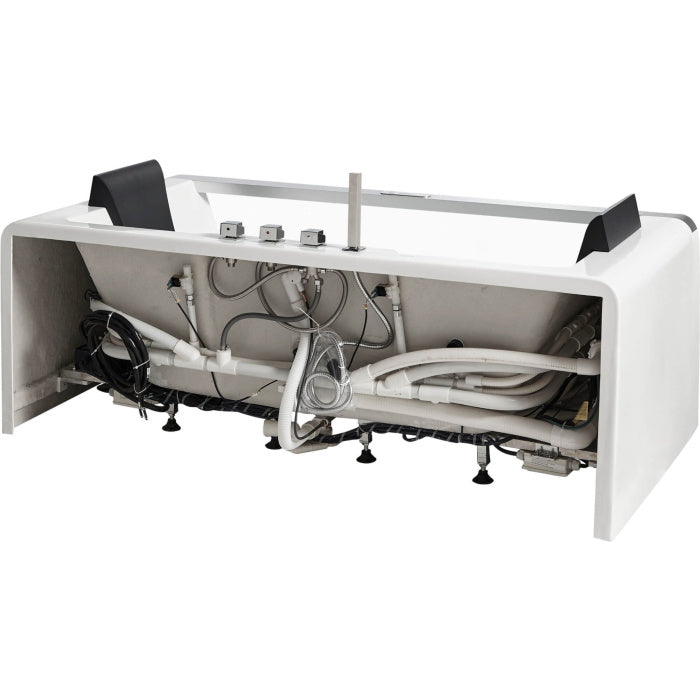 EAGO 6 ft Clear Rectangular Acrylic Whirlpool Bathtub for Two