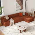 Nimbus 118" 3-Piece Channel Bouclé RUST Sectional Sofa with Chaise