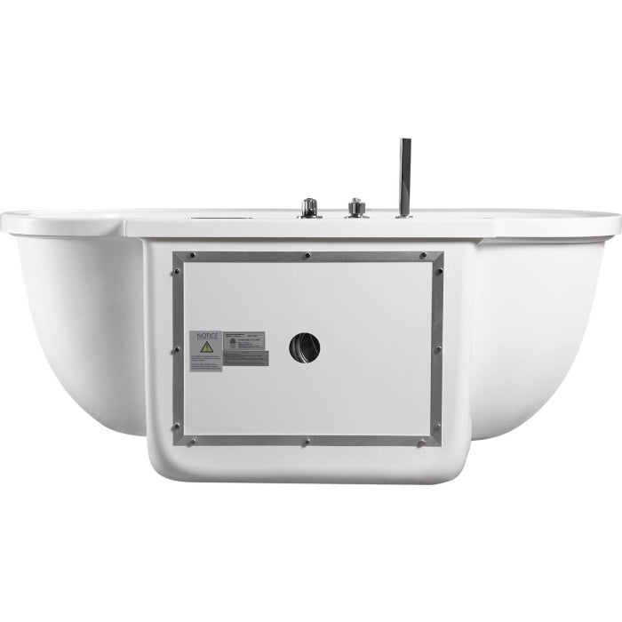 EAGO 6 ft Acrylic White Whirlpool Bathtub w Fixtures