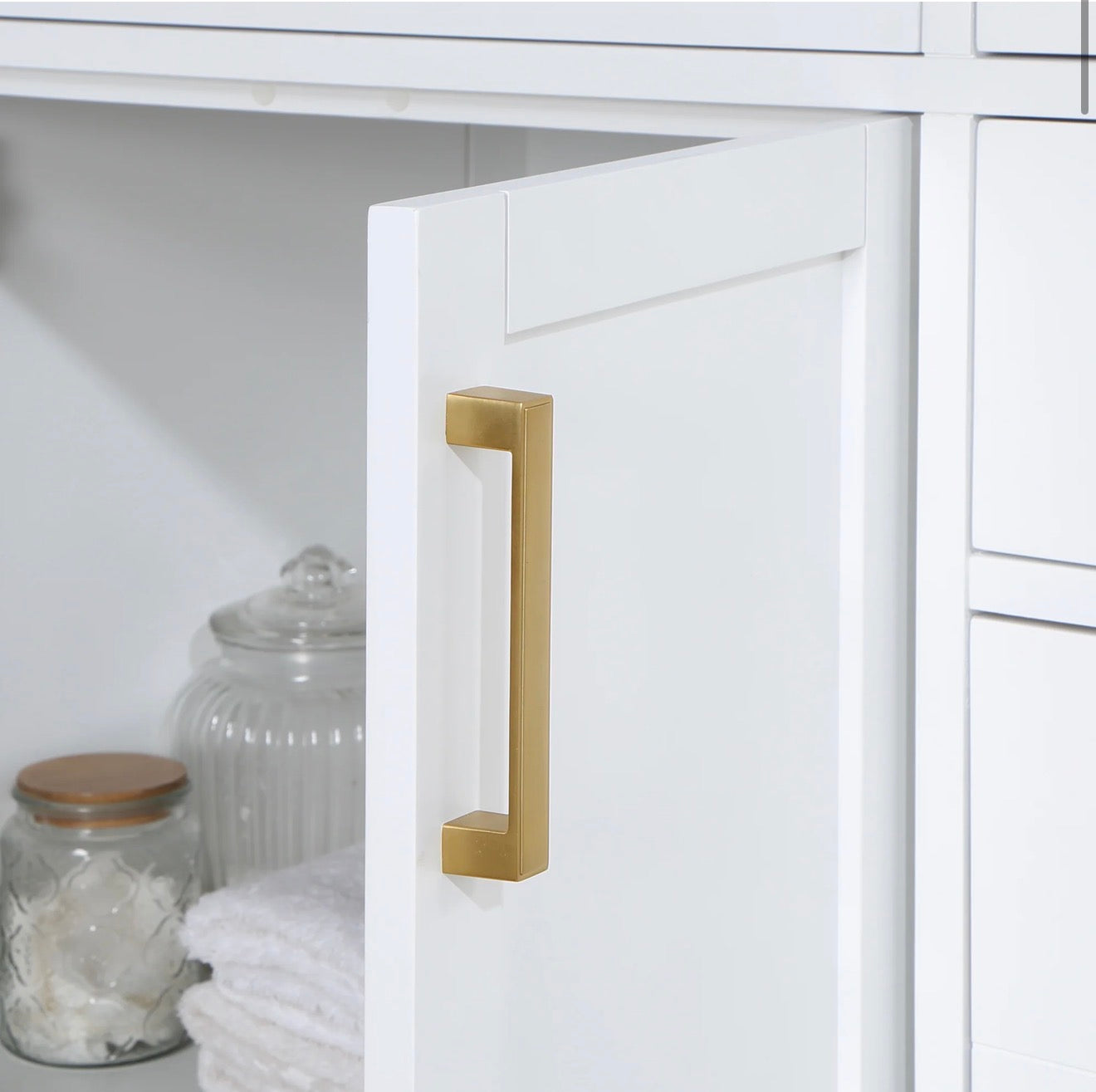 Altair Gavino 60" Double Bathroom Vanity in Light Brown with Grain White Engineered Stone Countertop without Mirror