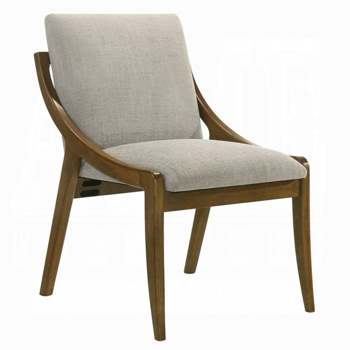 ACME Gray Chenille & Vintage Oak Danzel Side Chair (Set-2)