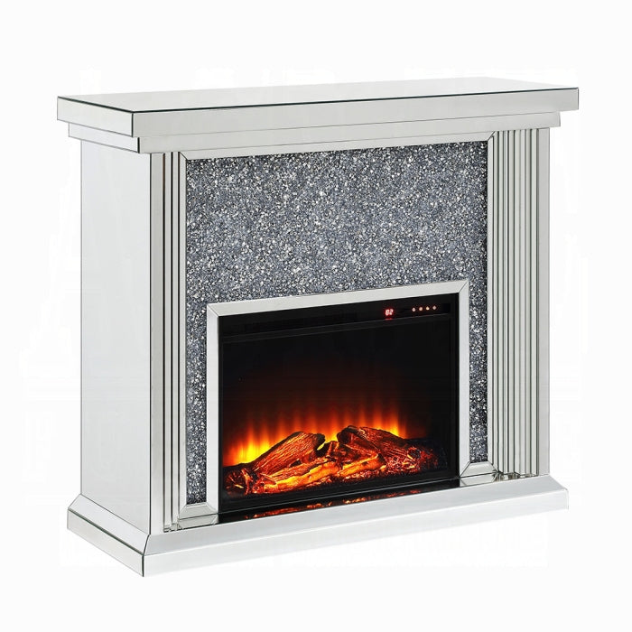 ACME Mirrored & Faux Diamonds Noralie Fireplace