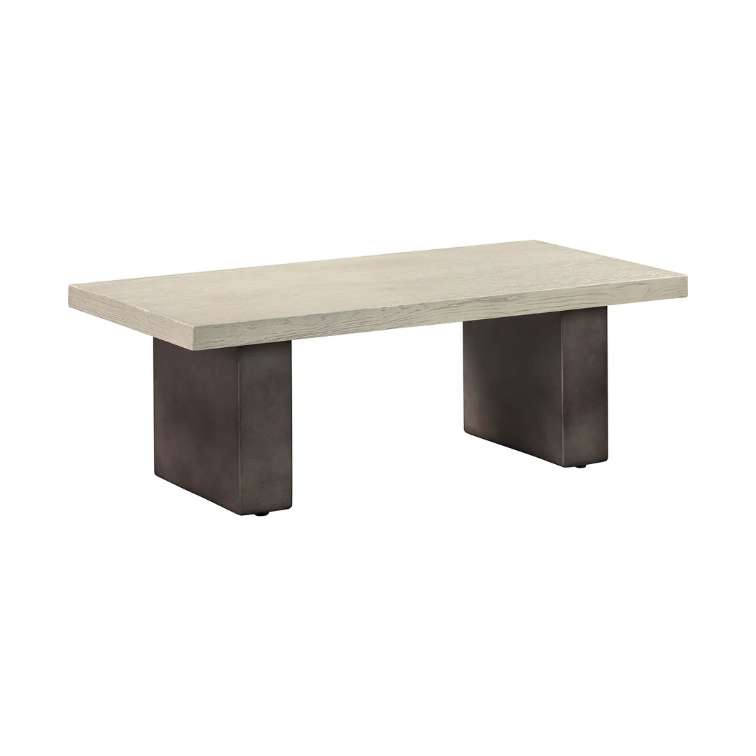 Armen Living  Abbey Concrete and Gray Oak Wood Dining Table
