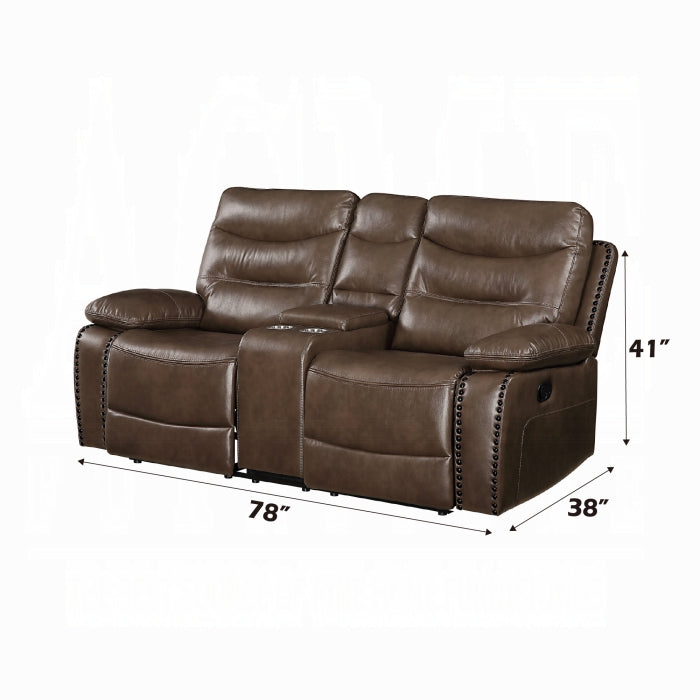 ACME Brown Aashi Motion Loveseat W/Console