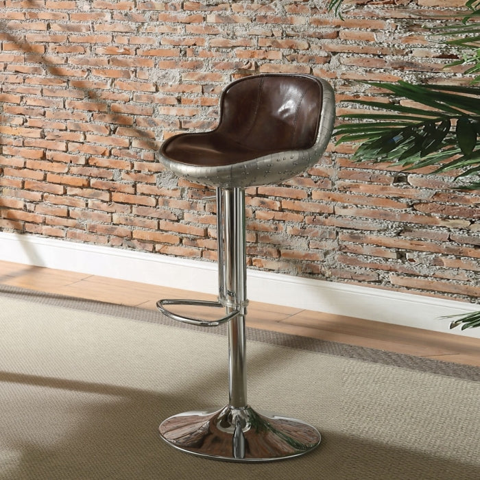 ACME Brown Brancaster Adjustable Stool W/Swivel