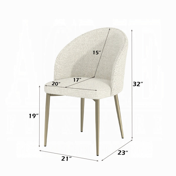 ACME White Cora Side Chair (Set-2)