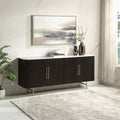 ACME White Natural Marble Top & Espreeso Finish Clayten Server