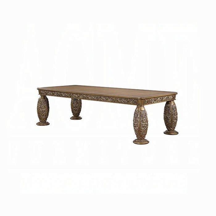 ACME Brown Gold Finish Constantine Dining Table