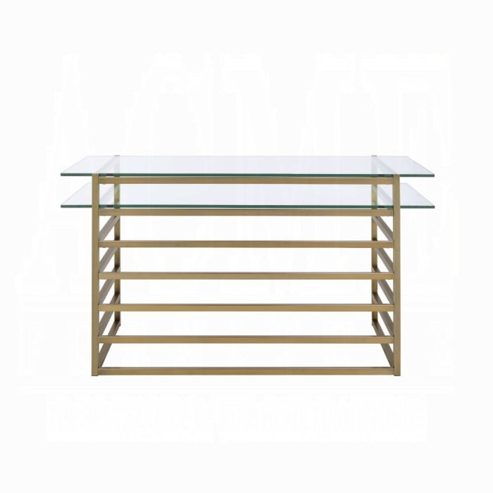 ACME Glass & Gold finish Shona Writing Desk