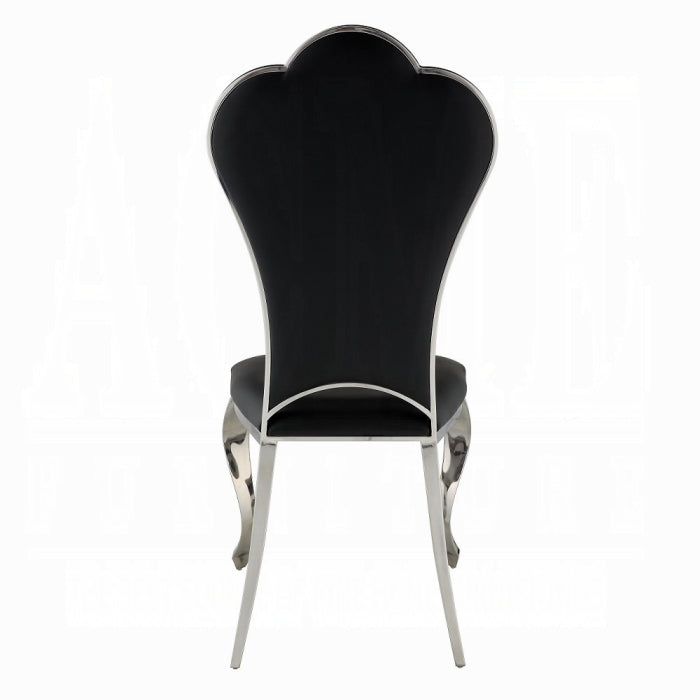ACME Black Synthetic Leather Cyrene Side Chair (Set-2)