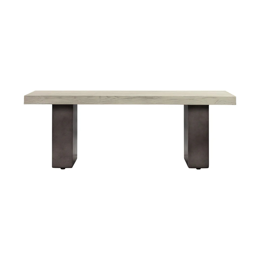 Armen Living  Abbey Concrete and Gray Oak Wood Dining Table