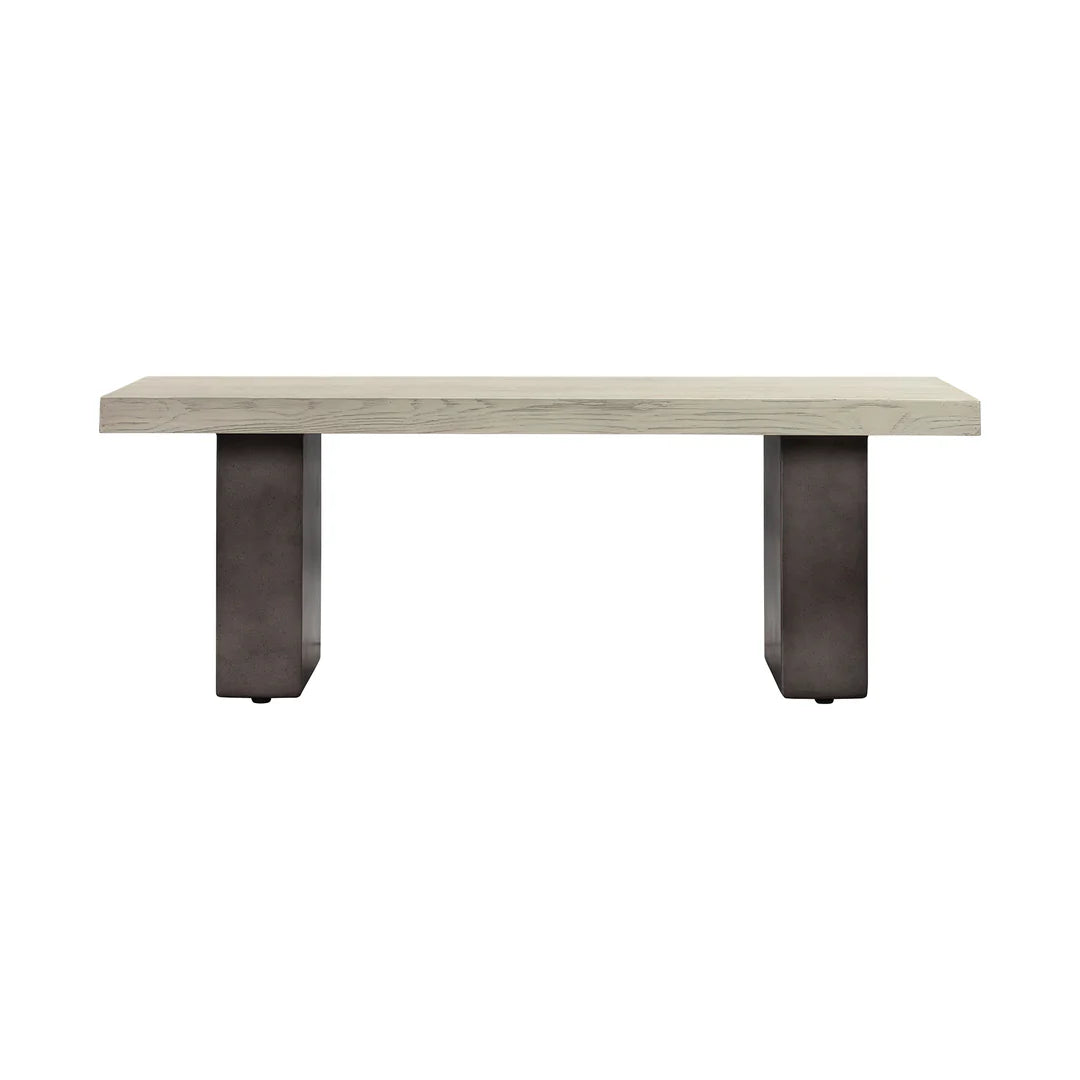 Armen Living  Abbey Concrete and Gray Oak Wood Dining Table
