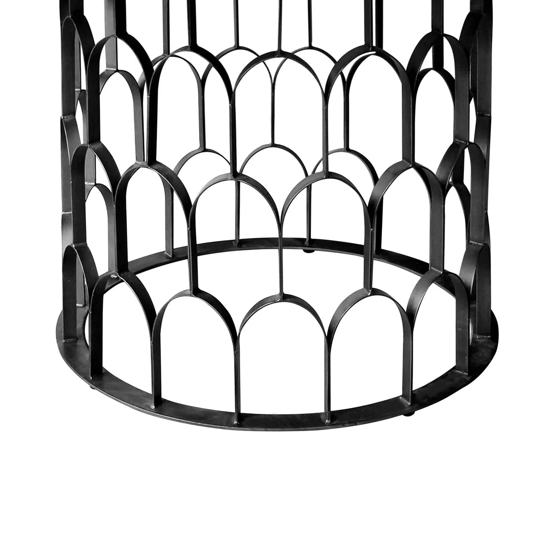 Armen Living Gatsby Oak and Metal Round Dining Table