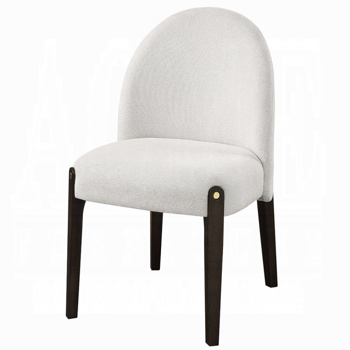 ACME Beige Fabric & Espresso Finish Clayten Side Chair (Set-2)