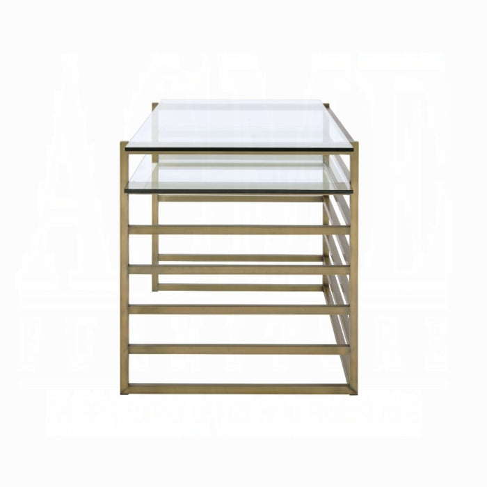 ACME Glass & Gold finish Shona Writing Desk