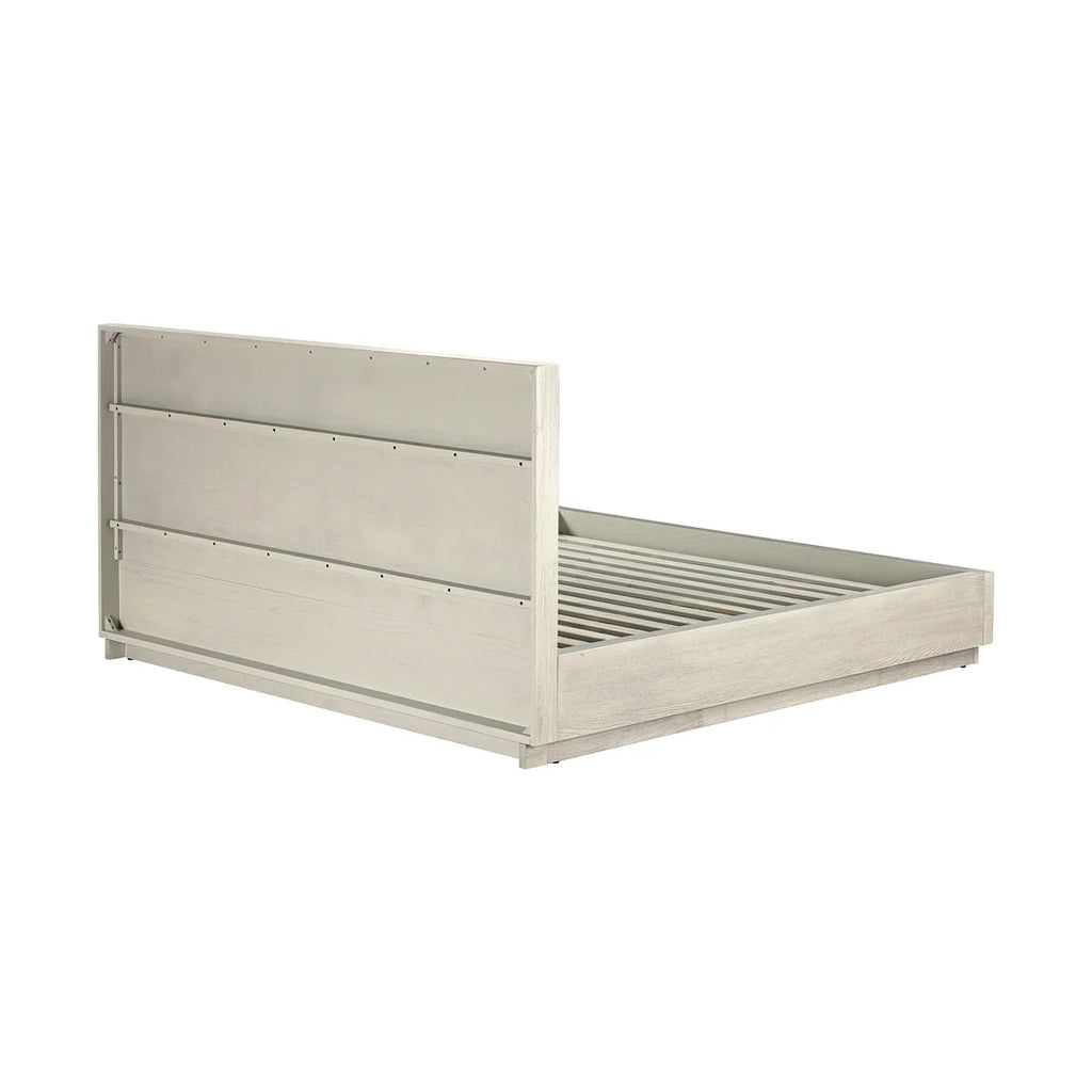 Armen Living Abbey Queen Platform Bed Frame in Gray Oak Wood