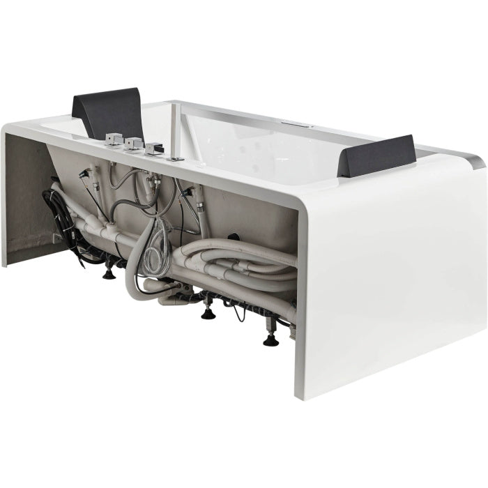 EAGO 6 ft Clear Rectangular Acrylic Whirlpool Bathtub for Two