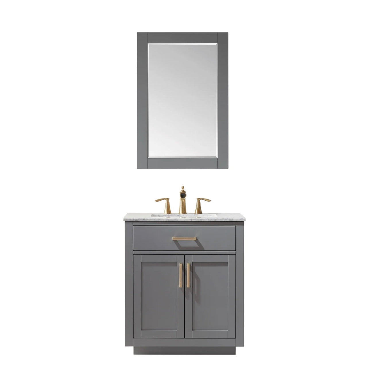 Altair Ivy 30" Single Bathroom Vanity Set and Carrara Marble Countertop