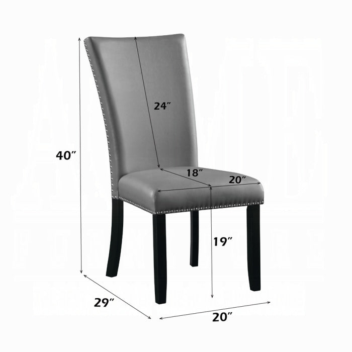 ACME Gray & Black Caralin Side Chair (Set-2)