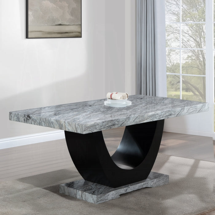 ACME Engineered Stone & Black Caralin Dining Table