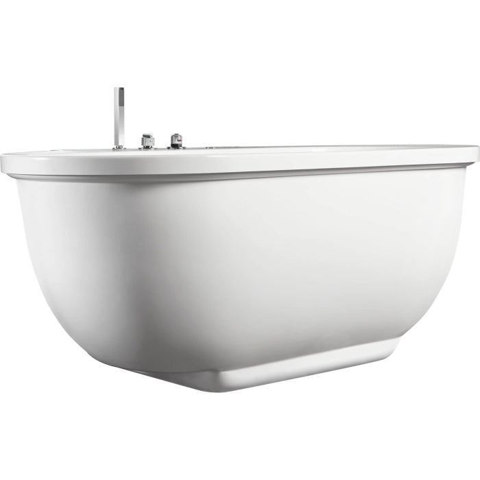 EAGO 6 ft Acrylic White Whirlpool Bathtub w Fixtures