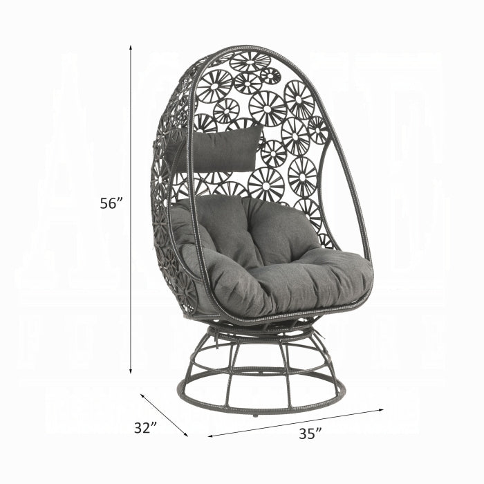 ACME Hikre Patio Lounge Chair & Side Table