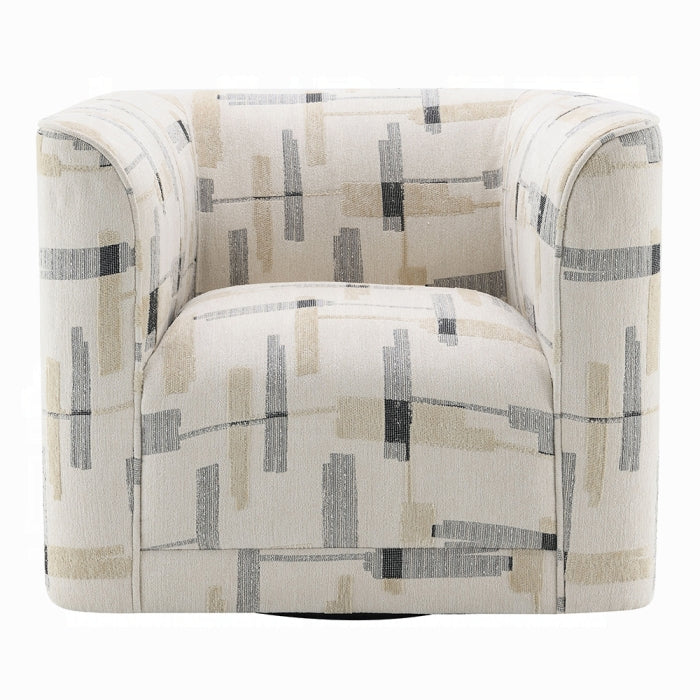 ACME Beige Pattern  Darya Chair w/Swivel