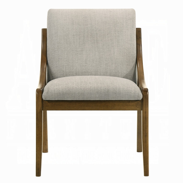 ACME Gray Chenille & Vintage Oak Danzel Side Chair (Set-2)