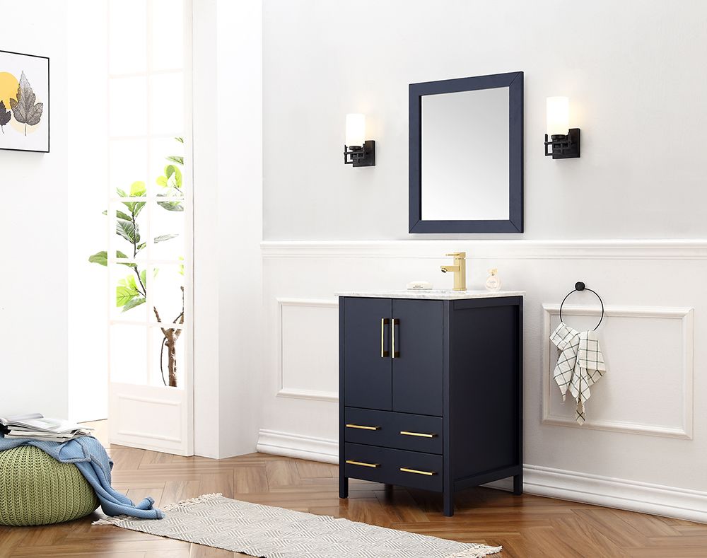 Legion Furniture Blue Solid Wood Sink Vanity WITH Mirror -NO Faucet
