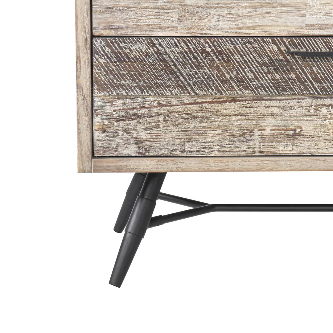 Armen Living Bridges 6-Drawer Dresser in Two-Tone Acacia Wood