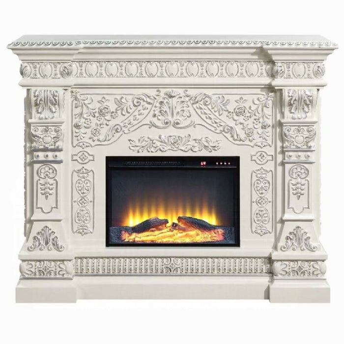 ACME Antique White Vanaheim Fireplace