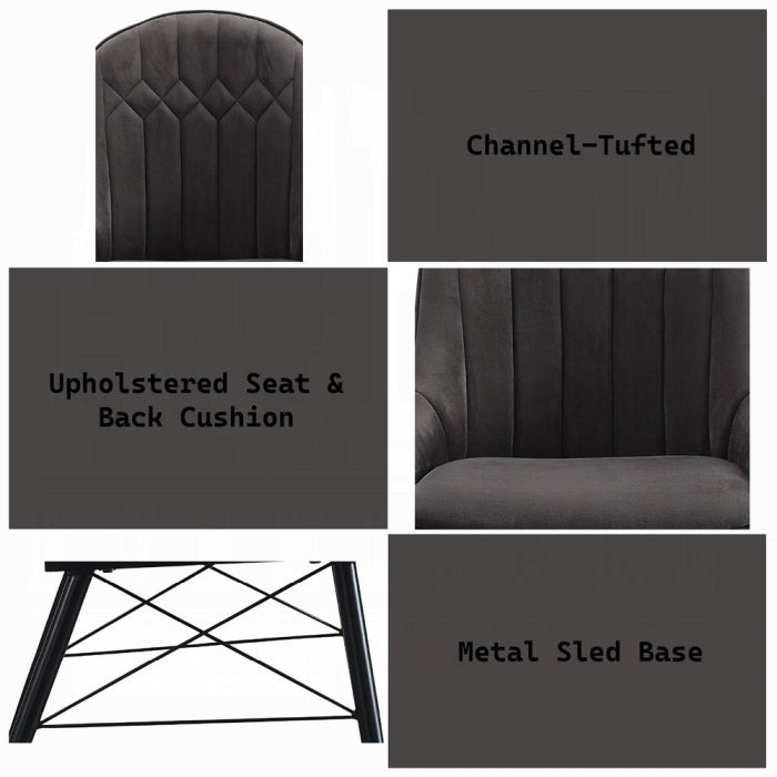 ACME Gray Abraham Side Chair (Set-2)