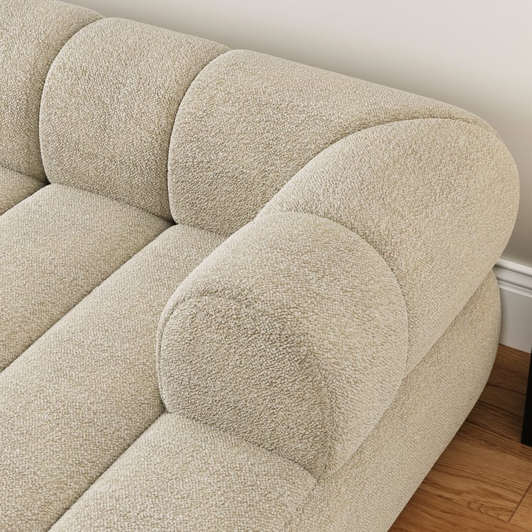 Nimbus 118" 3-Piece Channel Chenille Oatmeal Sectional Sofa with Chaise