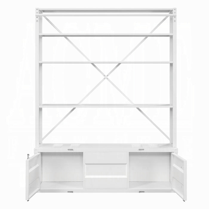 ACME White Cargo Bookcase W/Ladder