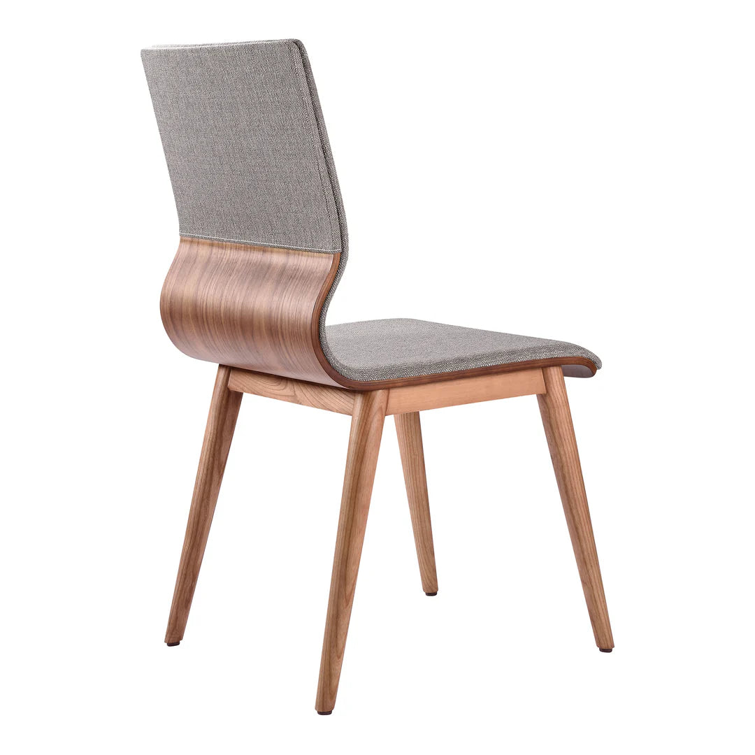 Armen Living Everett Mid-Century Walnut Wood 5 Piece Dining Set