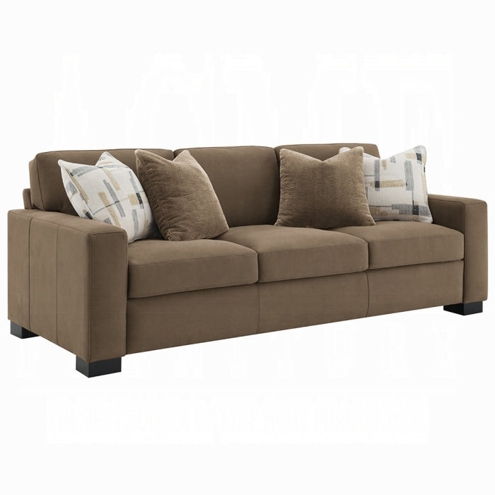 ACME Brown Suede Darya Sofa w/4 Pillows