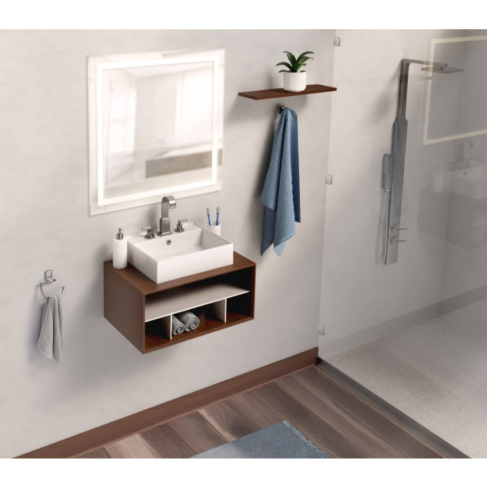 Whitehaus 20" Rectangular Wall Mount Basin with Widespread Faucet Drilling and Overflow