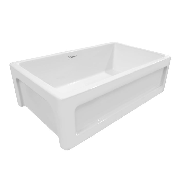 Whitehaus Shakerhaus 33" Reversible Kitchen Fireclay Sink with Shaker Design