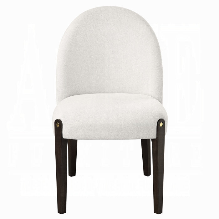 ACME Beige Fabric & Espresso Finish Clayten Side Chair (Set-2)