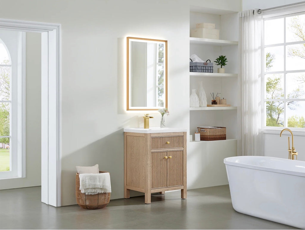 Altair Cerrito 24" Single Bathroom Vanity with White Ceramic Integrated Sink without Mirror