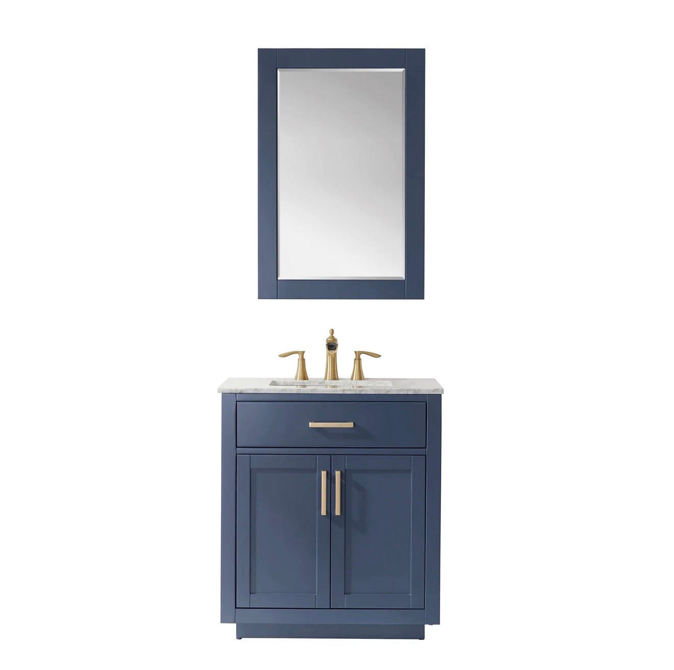 Altair Ivy 30" Single Bathroom Vanity Set and Carrara Marble Countertop