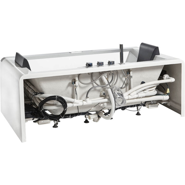 EAGO 6 ft Clear Rectangular Acrylic Whirlpool Bathtub for Two