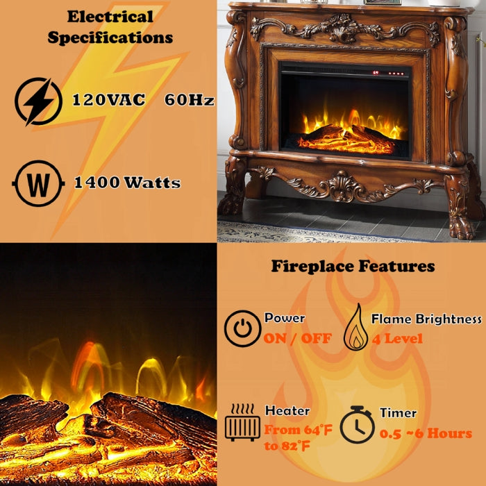 ACME Cherry Oak Dresden Fireplace